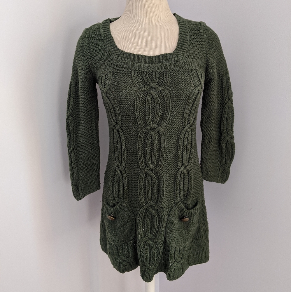 Dark green tunic sweater